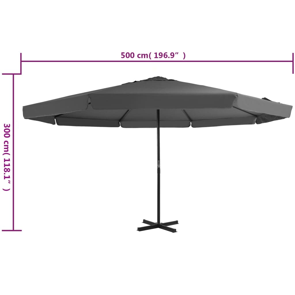 Sonnenschirm Weiß Aluminium 500 cm