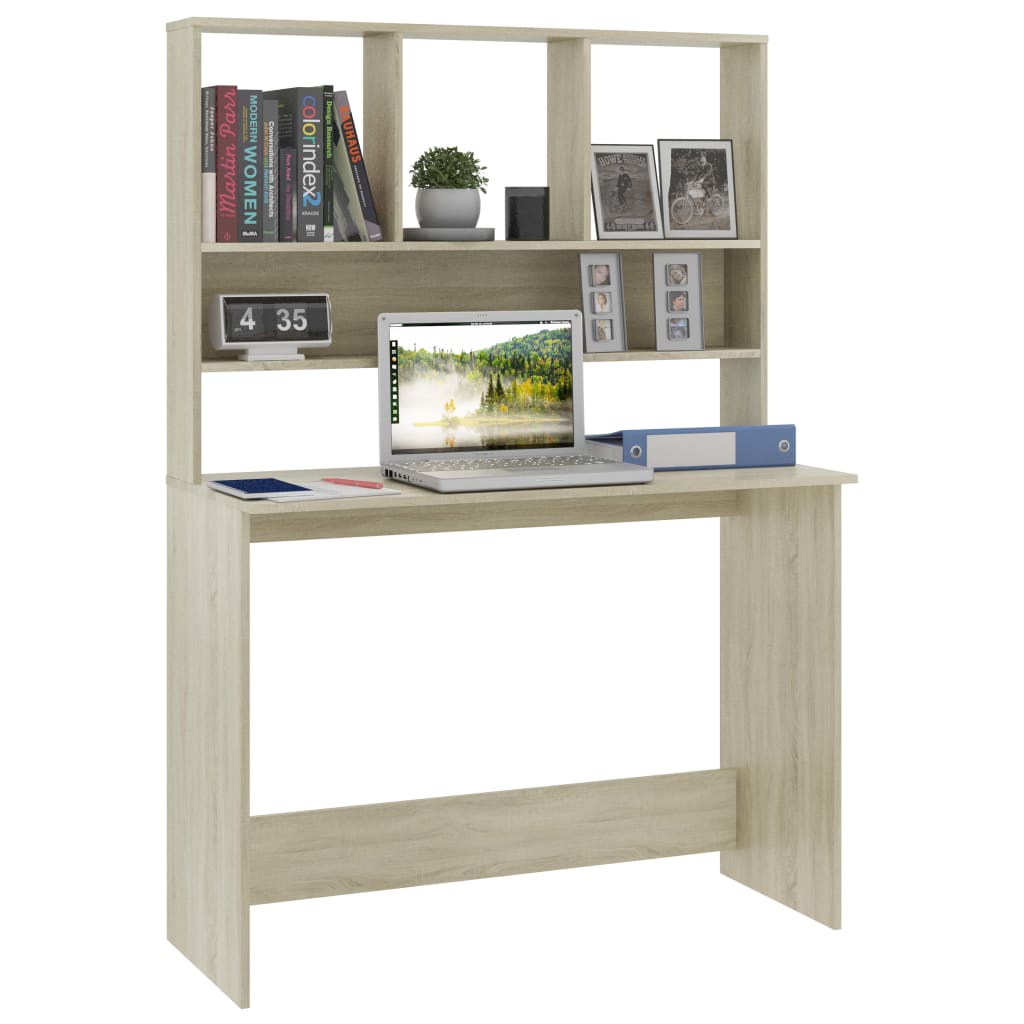 Schreibtisch mit Regalen Weiß 110x45x157 cm Holzwerkstoff