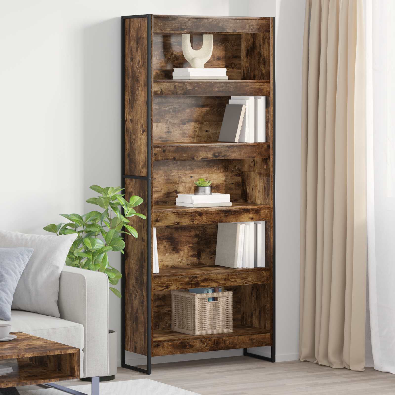 Bücherregal 2 pcs Schwarz Eichen-Optik 60 x 30 x 189,5 cm