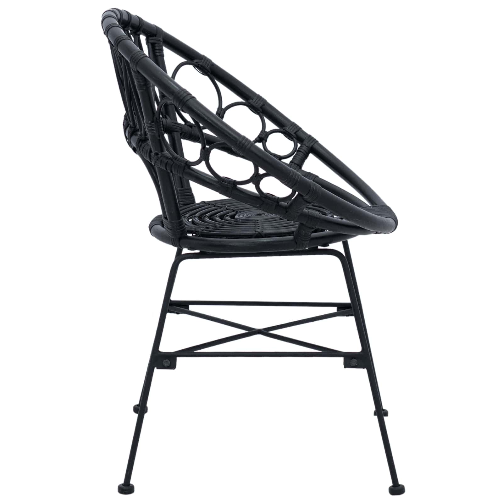 Esszimmerstuhl 2 pcs Rattan und Eisen Natur 54 x 65 x 82 cm