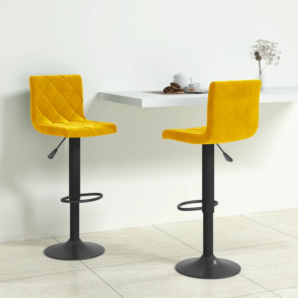 Barhocker 2 Stk. Creme Samt