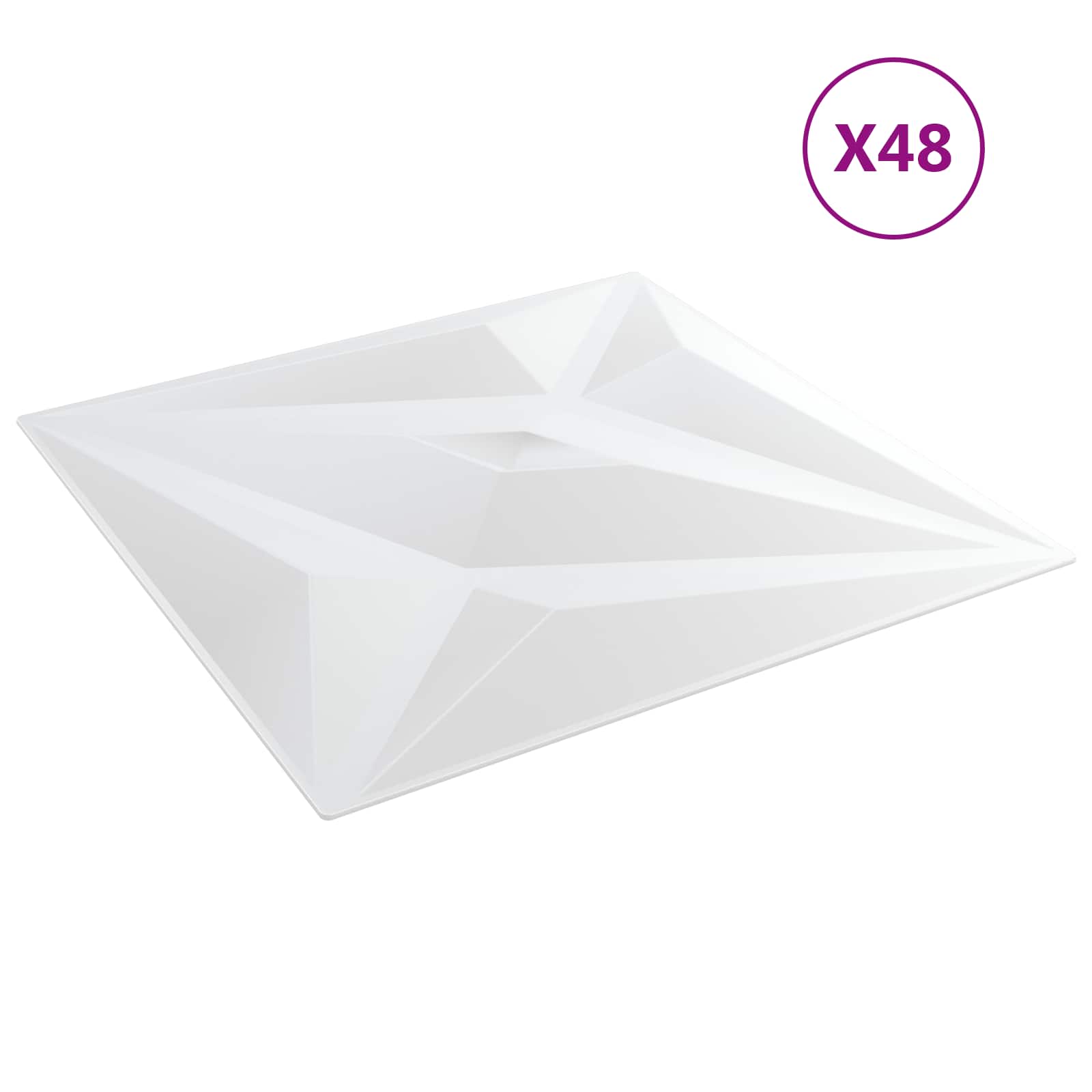 Wandpaneele 12 pcs Diamant Weiß 50 x 50 cm XPS Schaum