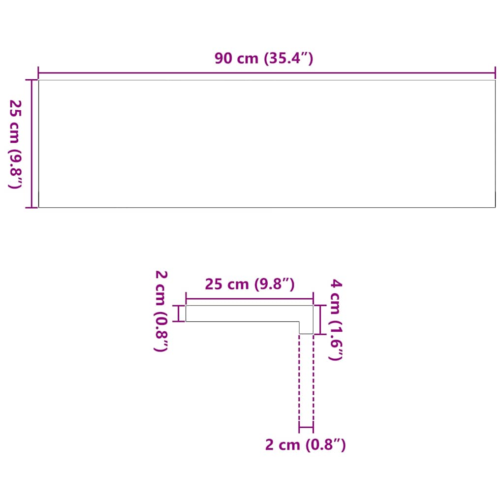 Treppenstufen 4 Stk. Unbehandelt 70x25x2 cm Massivholz Eiche