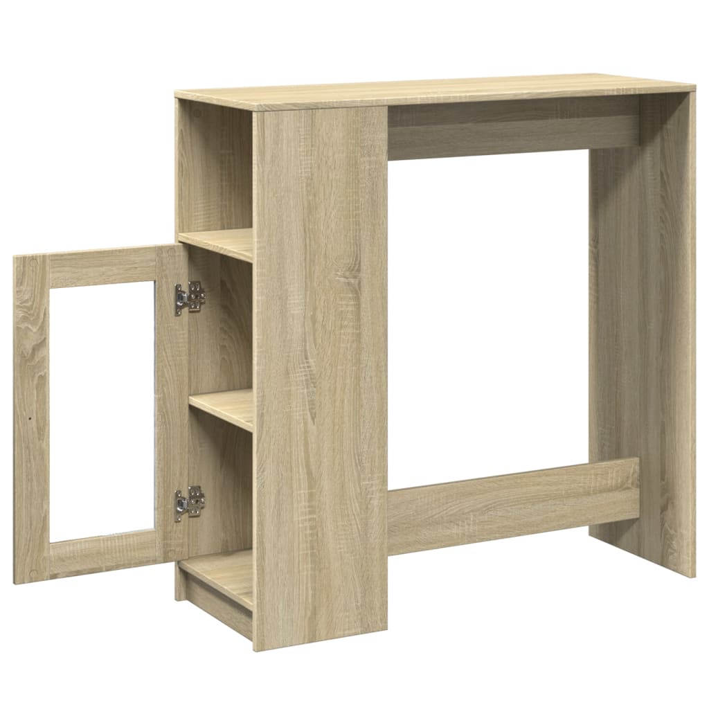 Bartisch Schwarz Eichen-Optik 101 x 40 x 103,5 cm Holzwerkstoff