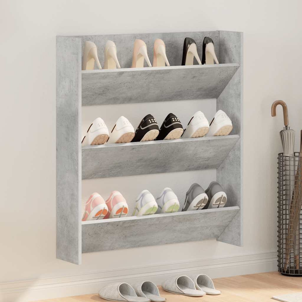 Wand-Schuhschränke 4 Stk. Weiß 60x18x60 cm Holzwerkstoff