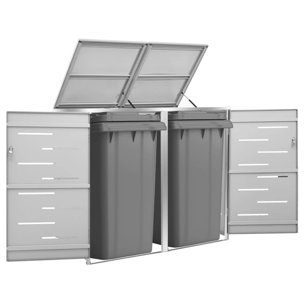 Mülltonnenbox für 3 Tonnen 207x77,5x112,5 cm Edelstahl