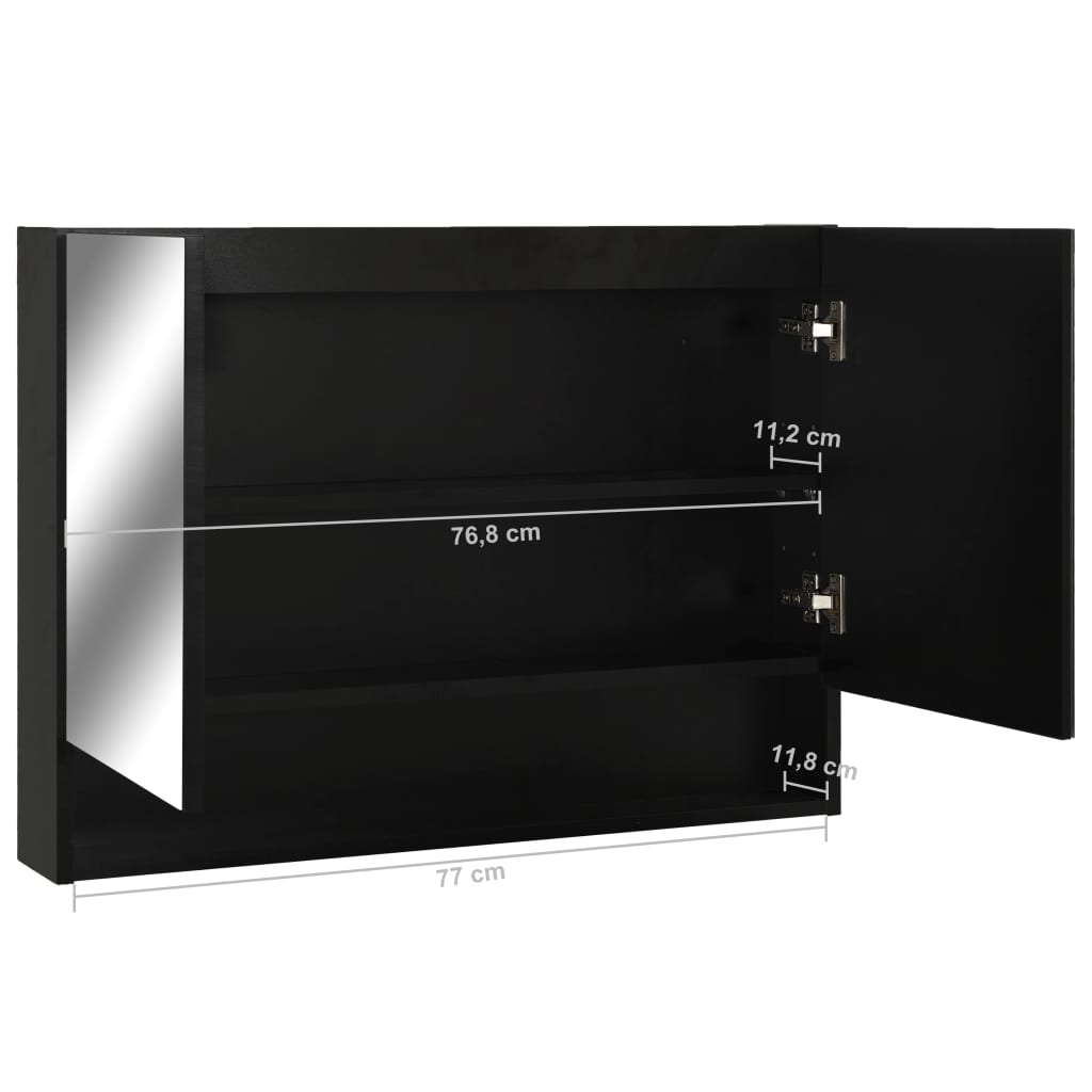 LED-Bad-Spiegelschrank Weiß 80x15x60 cm MDF