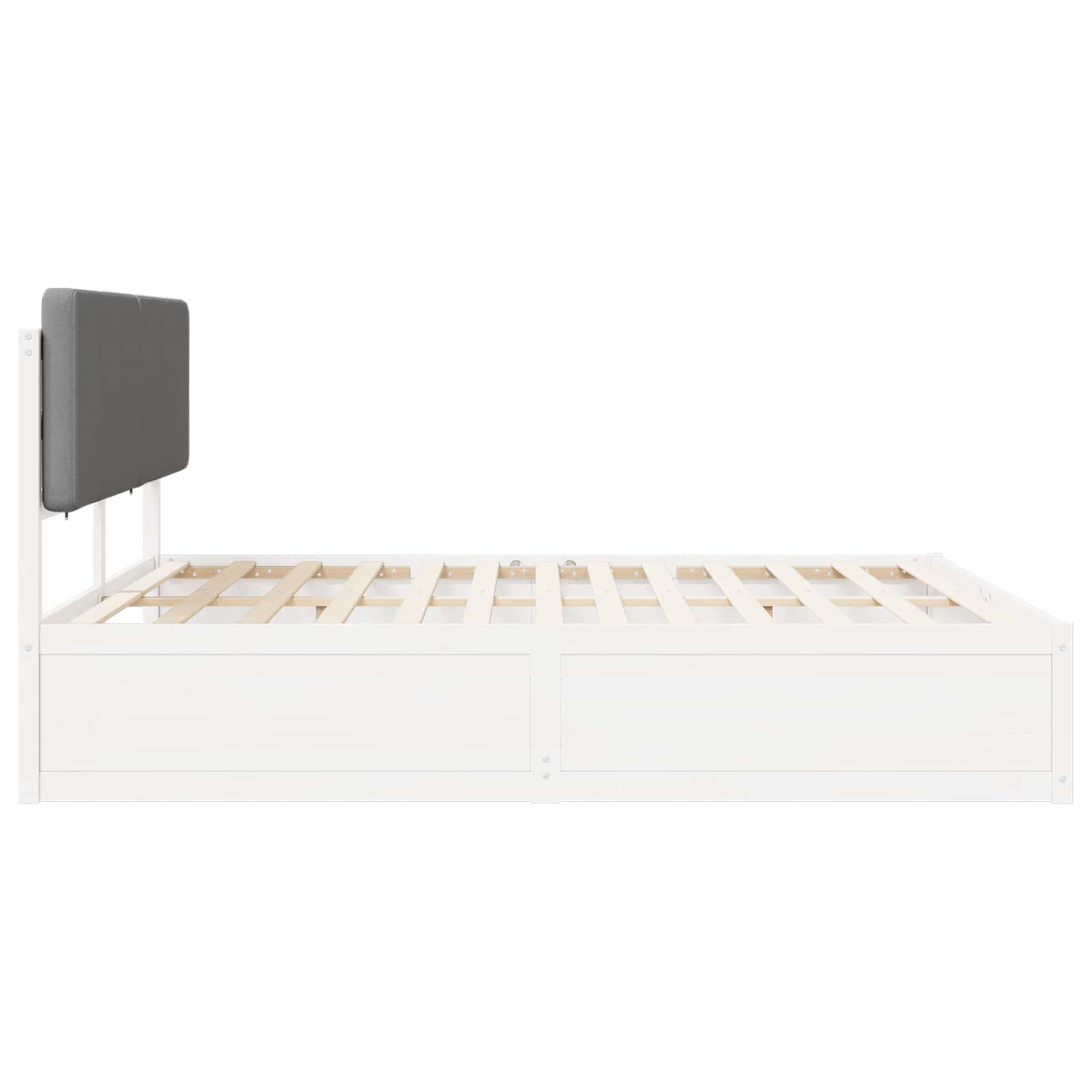 Bettgestell mit gepolstertem Kopfteil Hellgrau 200 x 200 cm