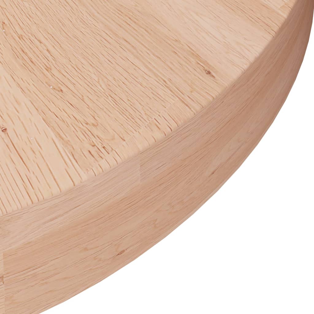 Runde Tischplatte Ø30x1,5 cm Unbehandeltes Massivholz Eiche