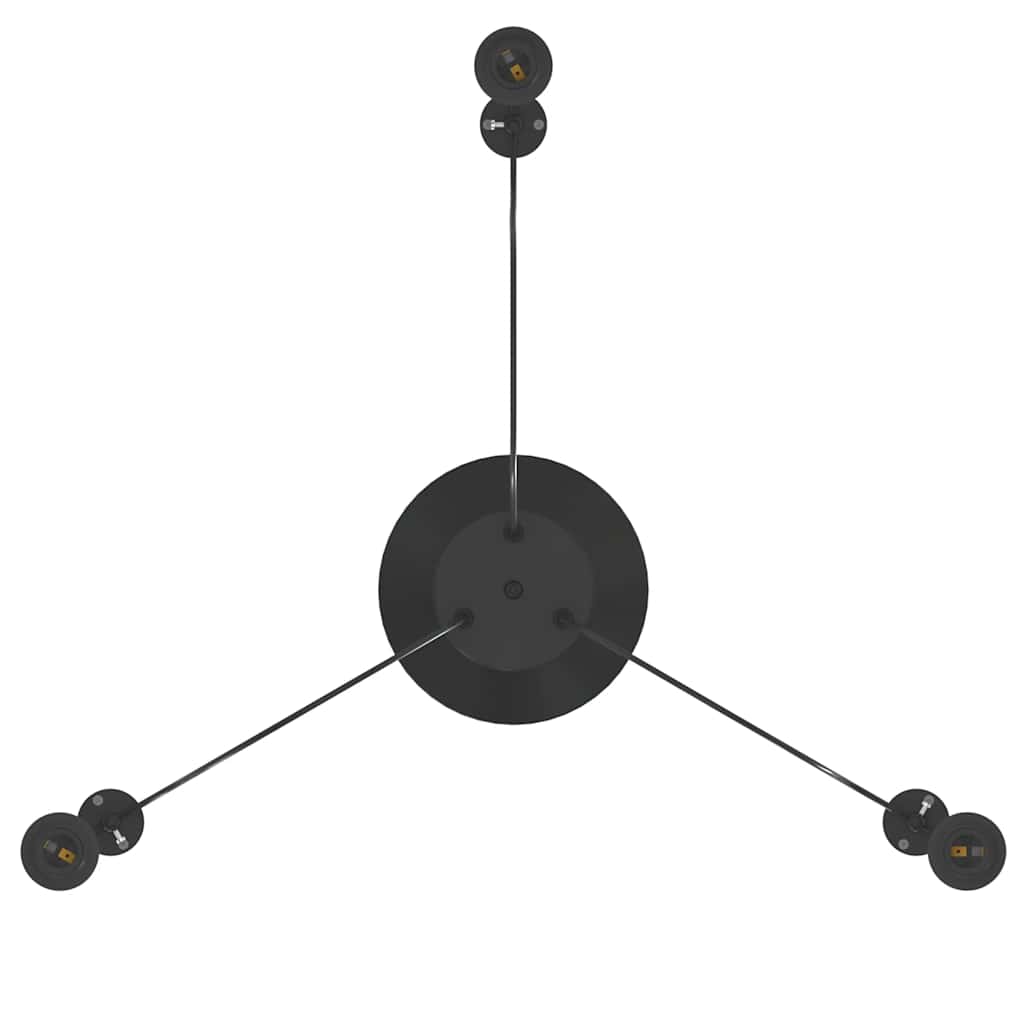 Pendelleuchte mit 3 Fassungen E27 Schwarz Metall