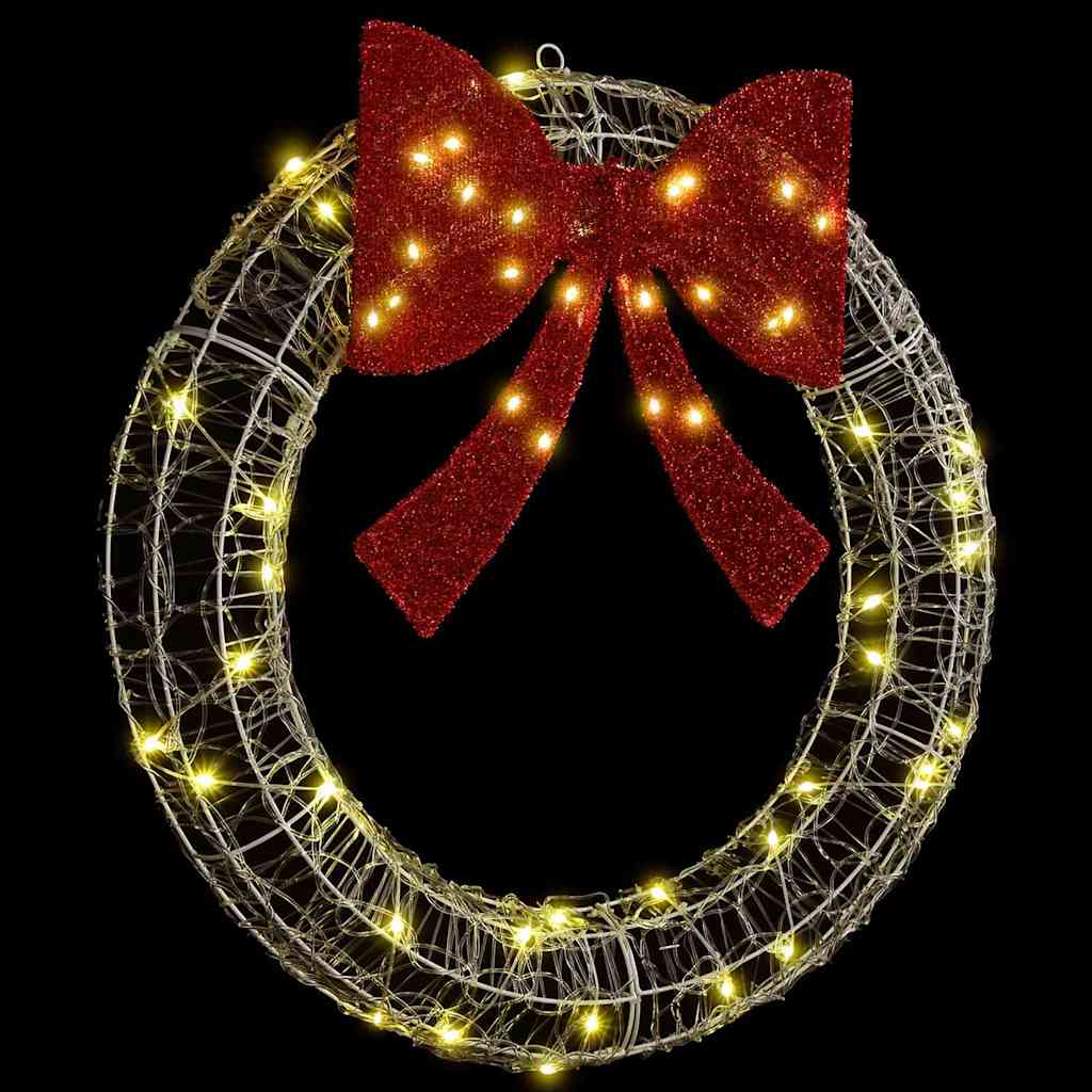 Kranz mit 60 LEDs Warmweiß 76 x 76 x 8,5 cm Acryl