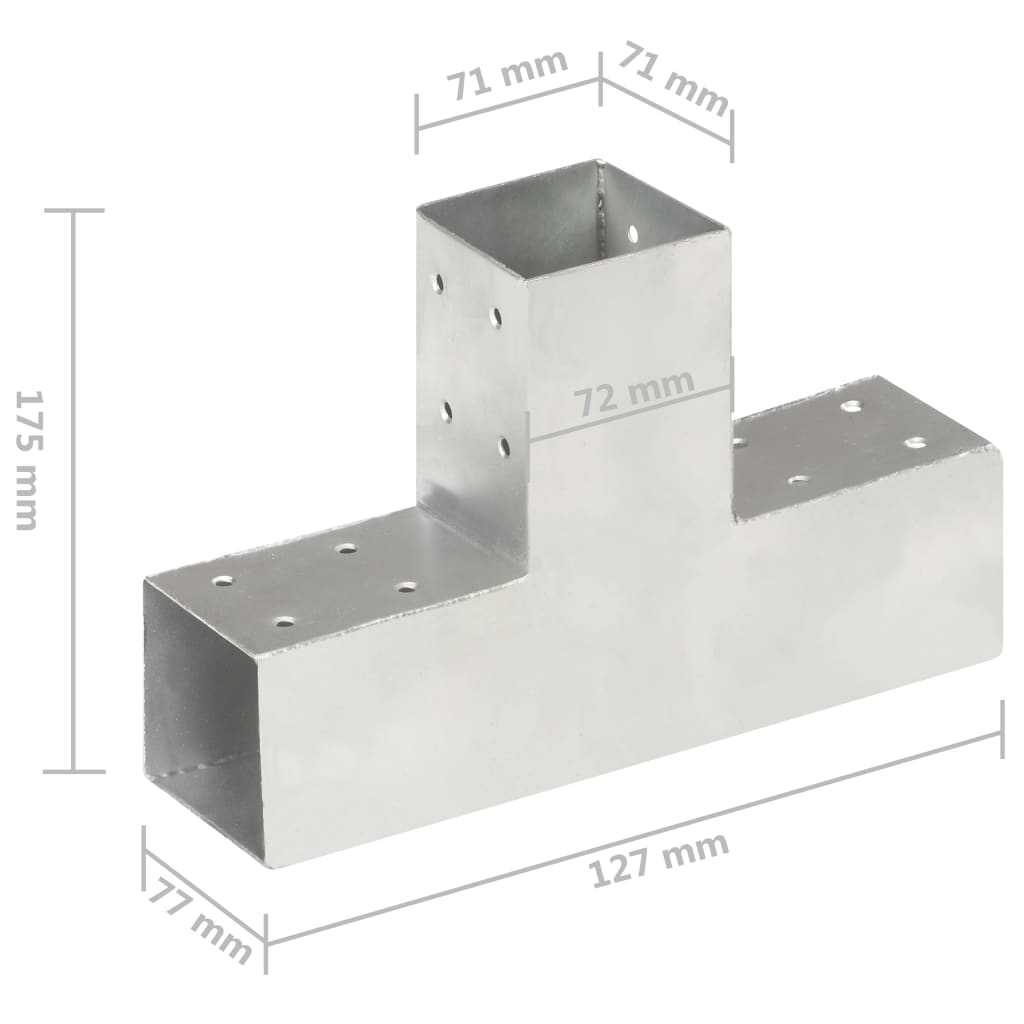 Pfostenverbinder L-Form Verzinktes Metall 71 x 71 mm