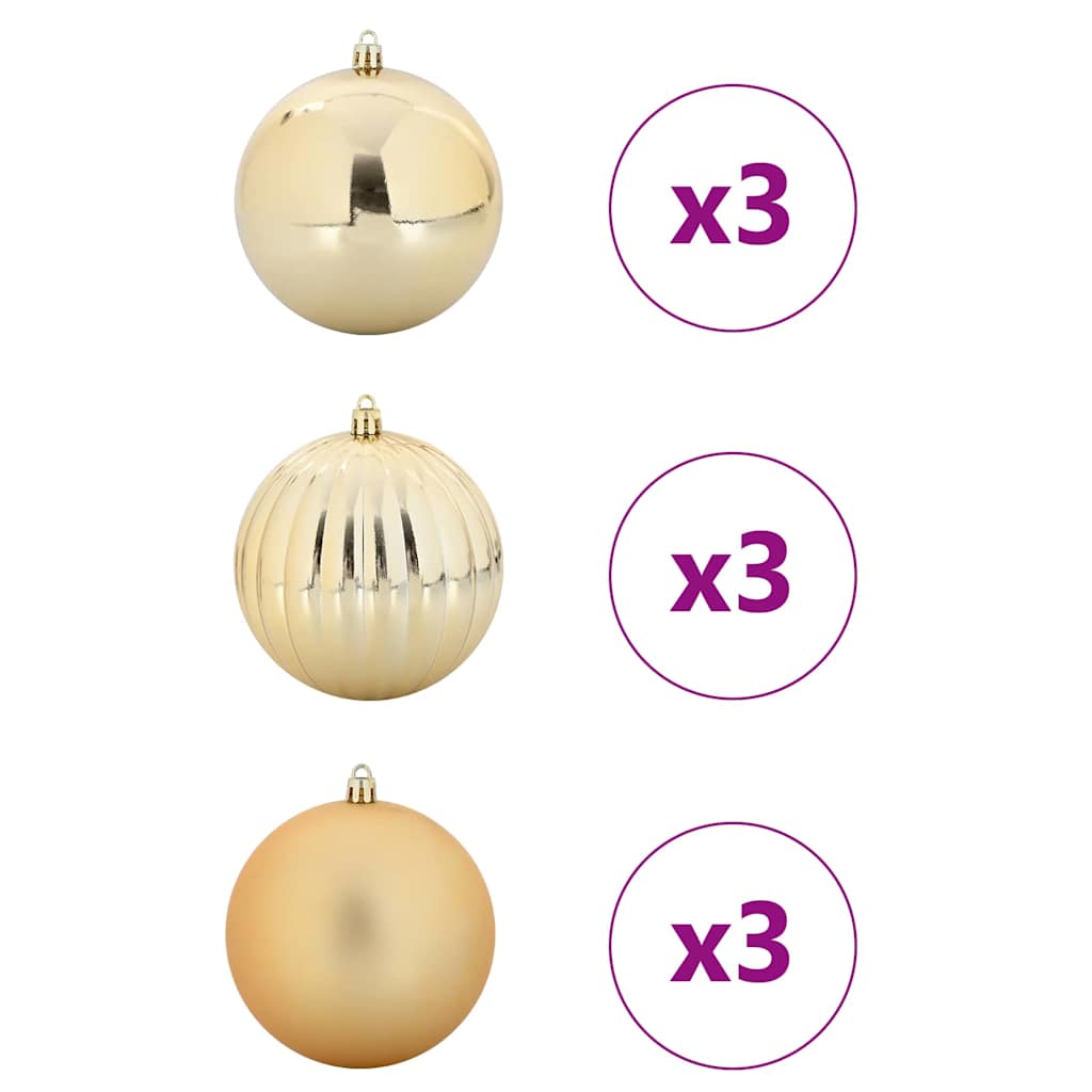 Weihnachtsbaumkugel Set XL 9 pcs Rot Kunststoff