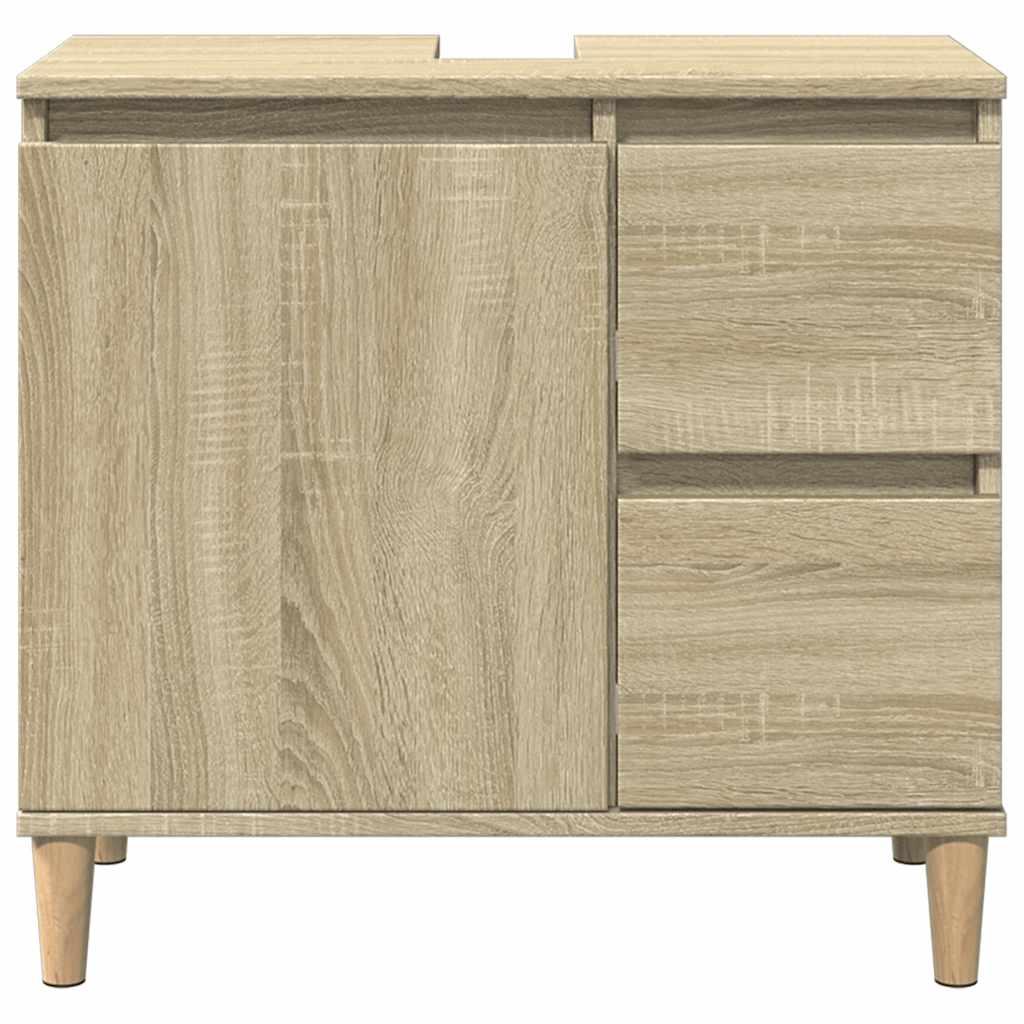 Badschrank Weiß 65x33x60 cm Holzwerkstoff