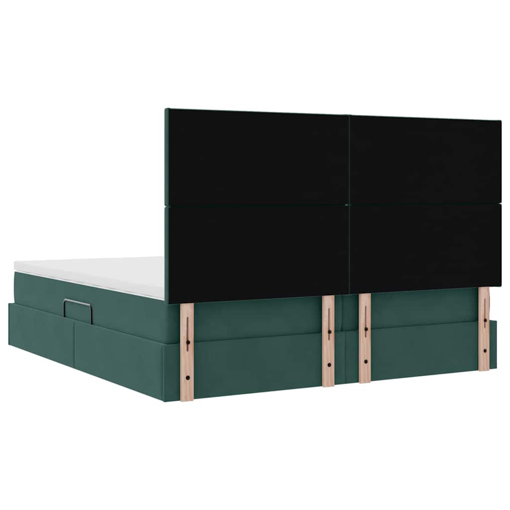 Aufbewahrungsbett mit Matratze Hellgrau 180 x 200 cm Samt