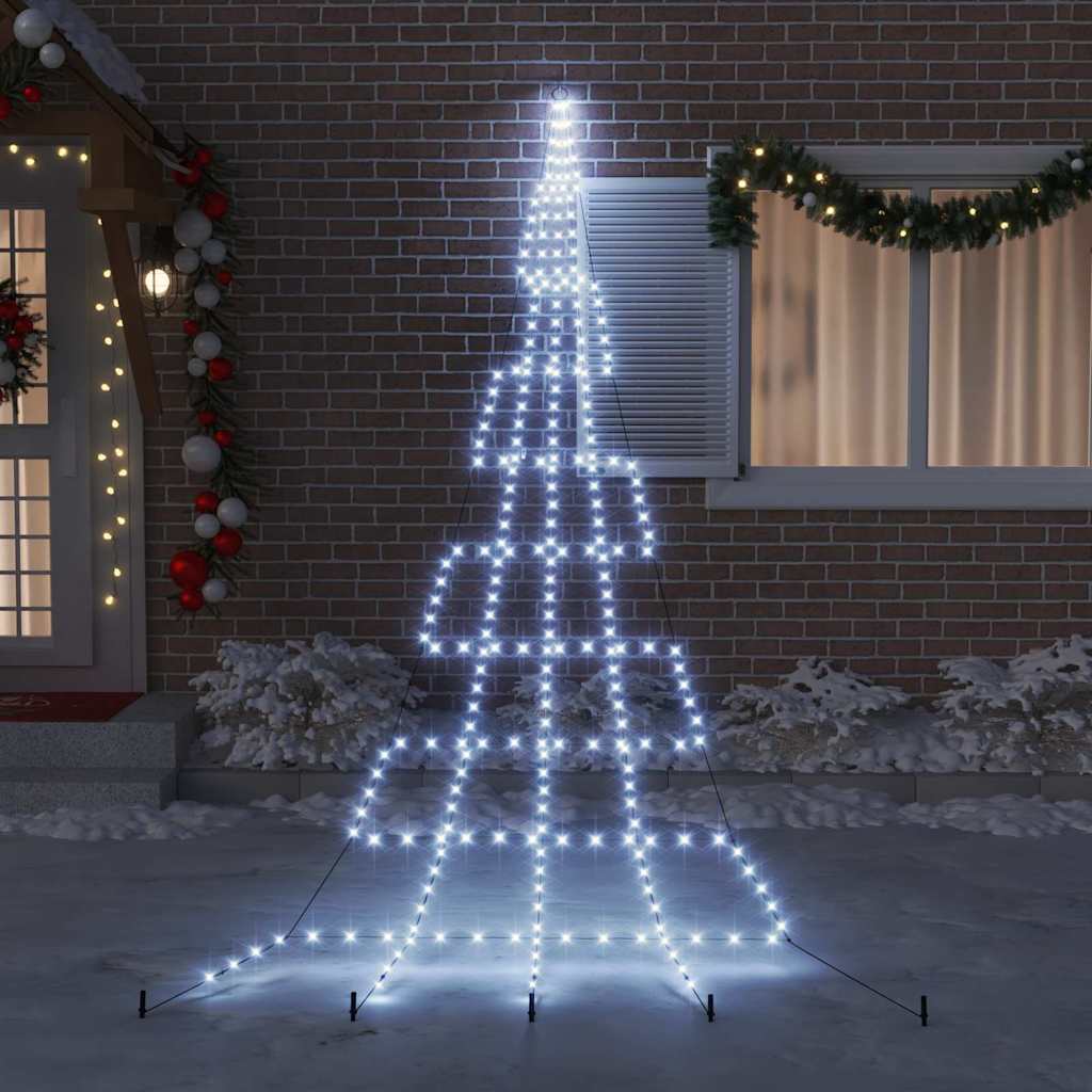 LED Weihnachtsbaum mit Erdspießen Warmes Weiß 182 cm Metall