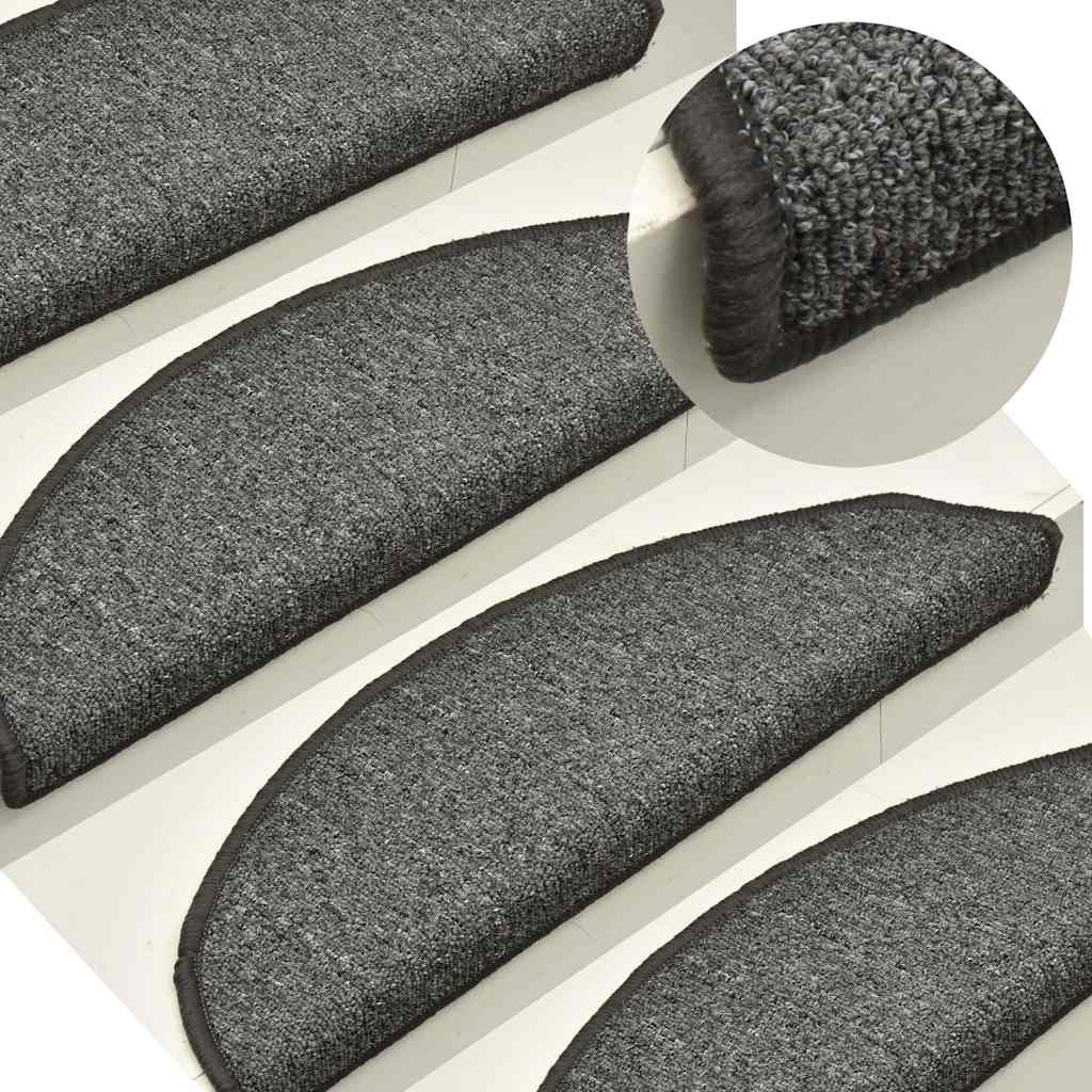 Stufenmatten 15 Stk. 56x17x3 cm Anthrazit Halbrund