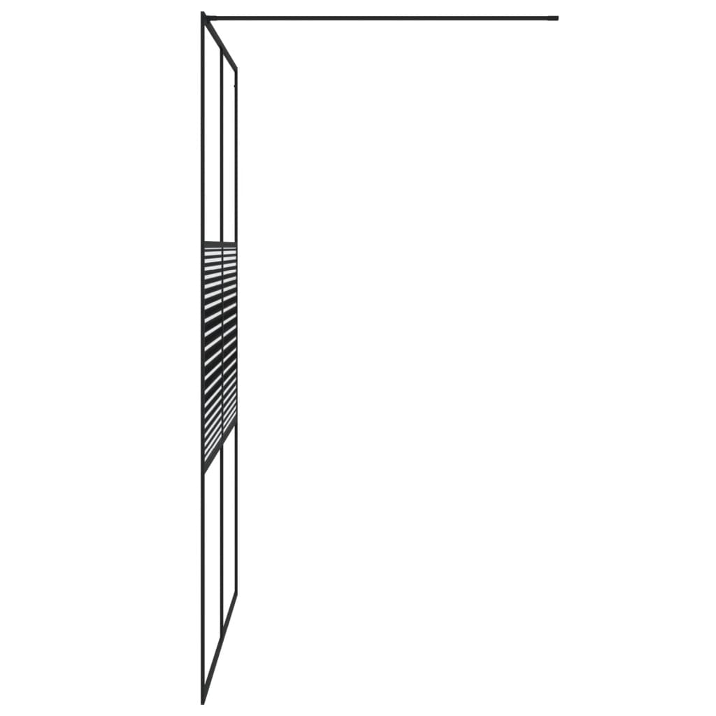 Duschwand für Begehbare Dusche Schwarz 100x195 cm ESG-Glas Klar