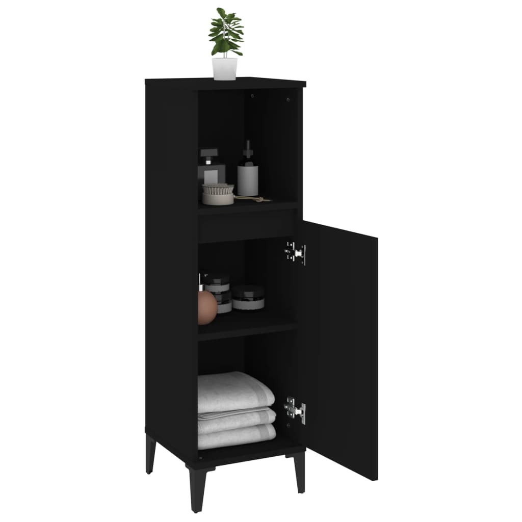 Badschrank Weiß 30x30x100 cm Holzwerkstoff
