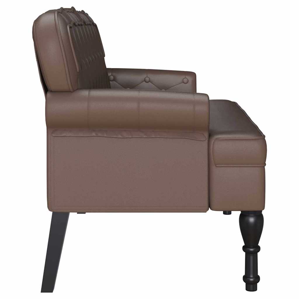 Chesterfield Bank Braun 119,5 x 64,5 x 75 cm Kunstleder