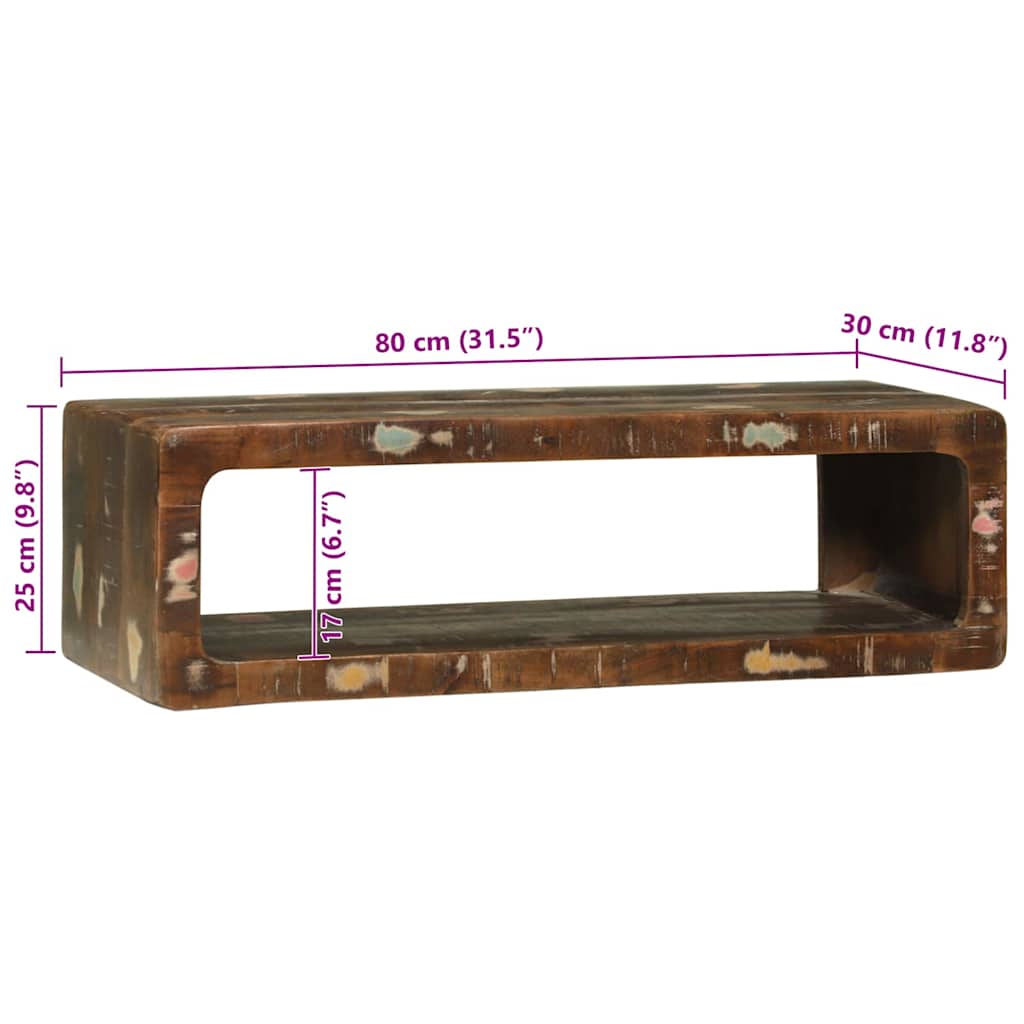 TV-Schränk mit Regal Braun 60 x 30 x 25 cm Massivholz Mango