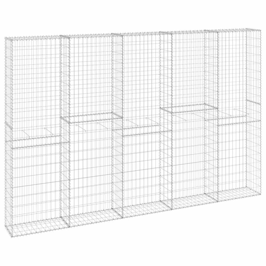 Gabionenwand mit Abdeckung Verzinkter Stahl 60x30x100 cm