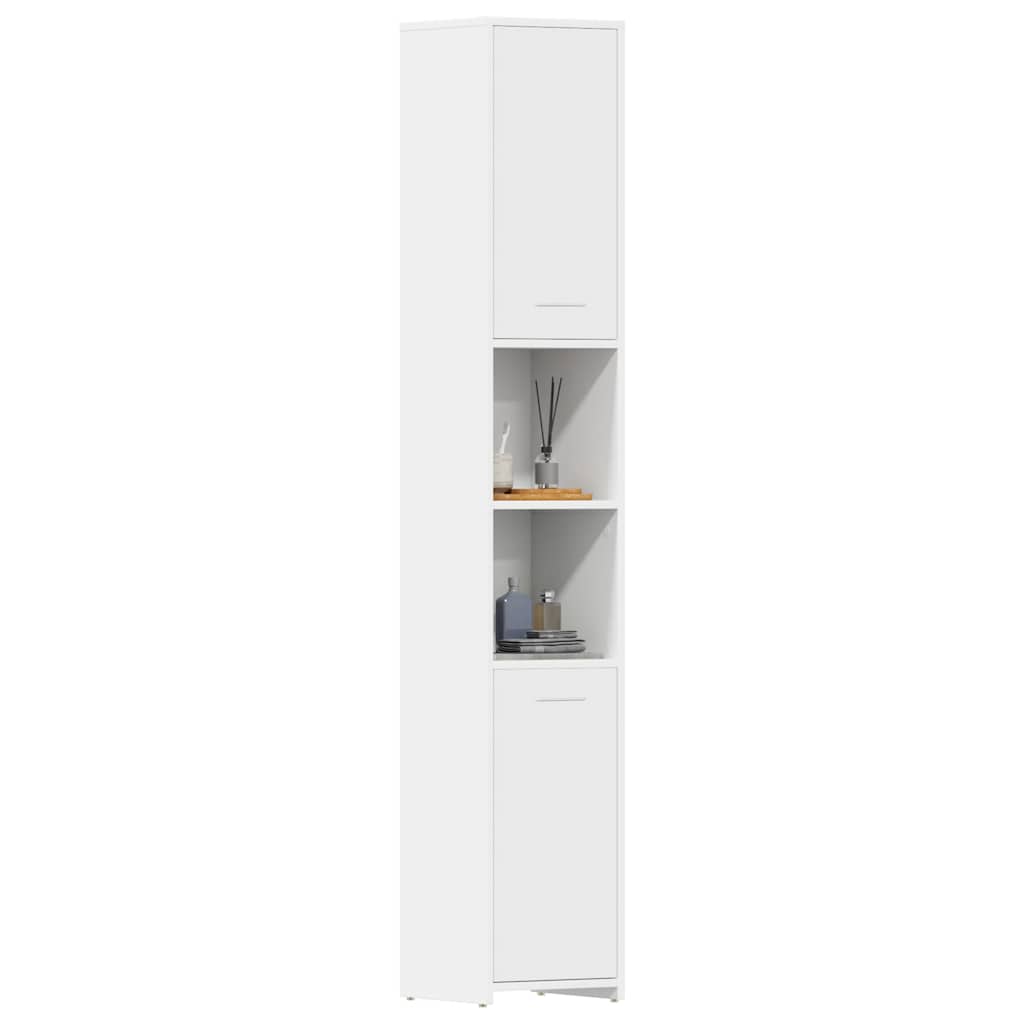 Badezimmerschrank Weiß 30x30x183,5 cm Holzwerkstoff