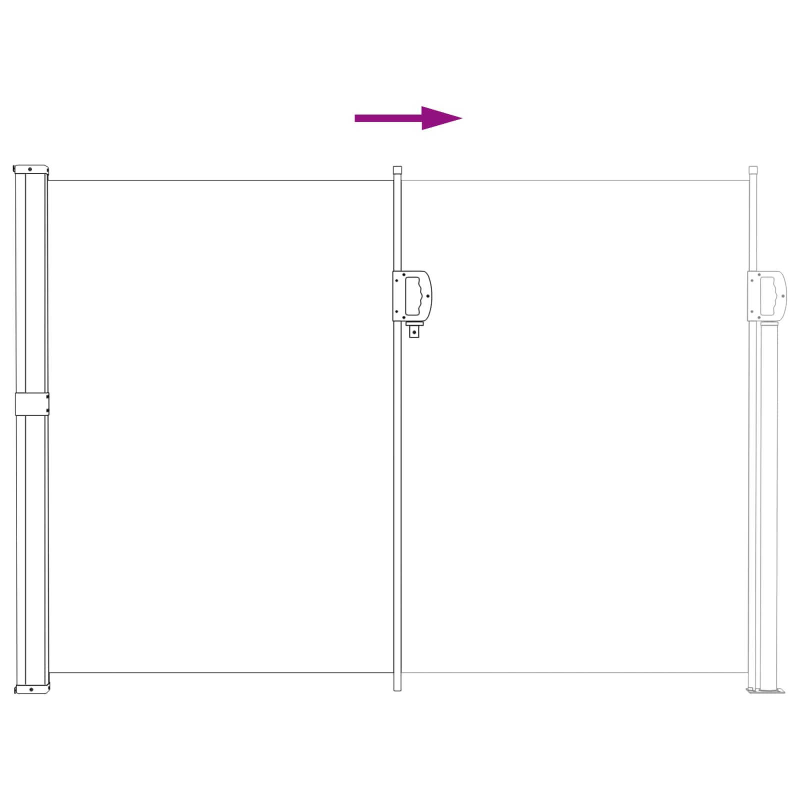 Seitenmarkise Ausziehbar Schwarz 100x300 cm