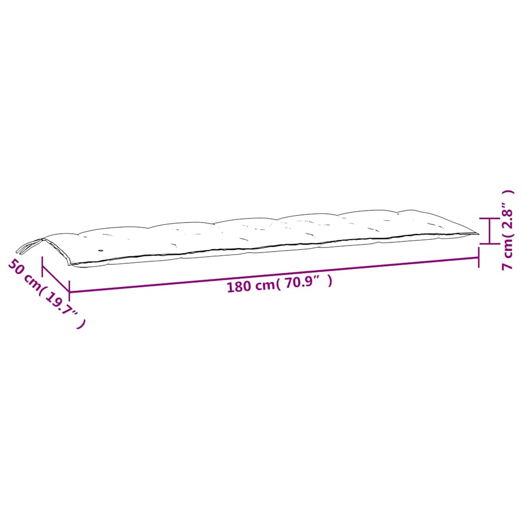 Gartenbank-Auflage Anthrazit 100x(50+50)x7 cm Oxford-Gewebe