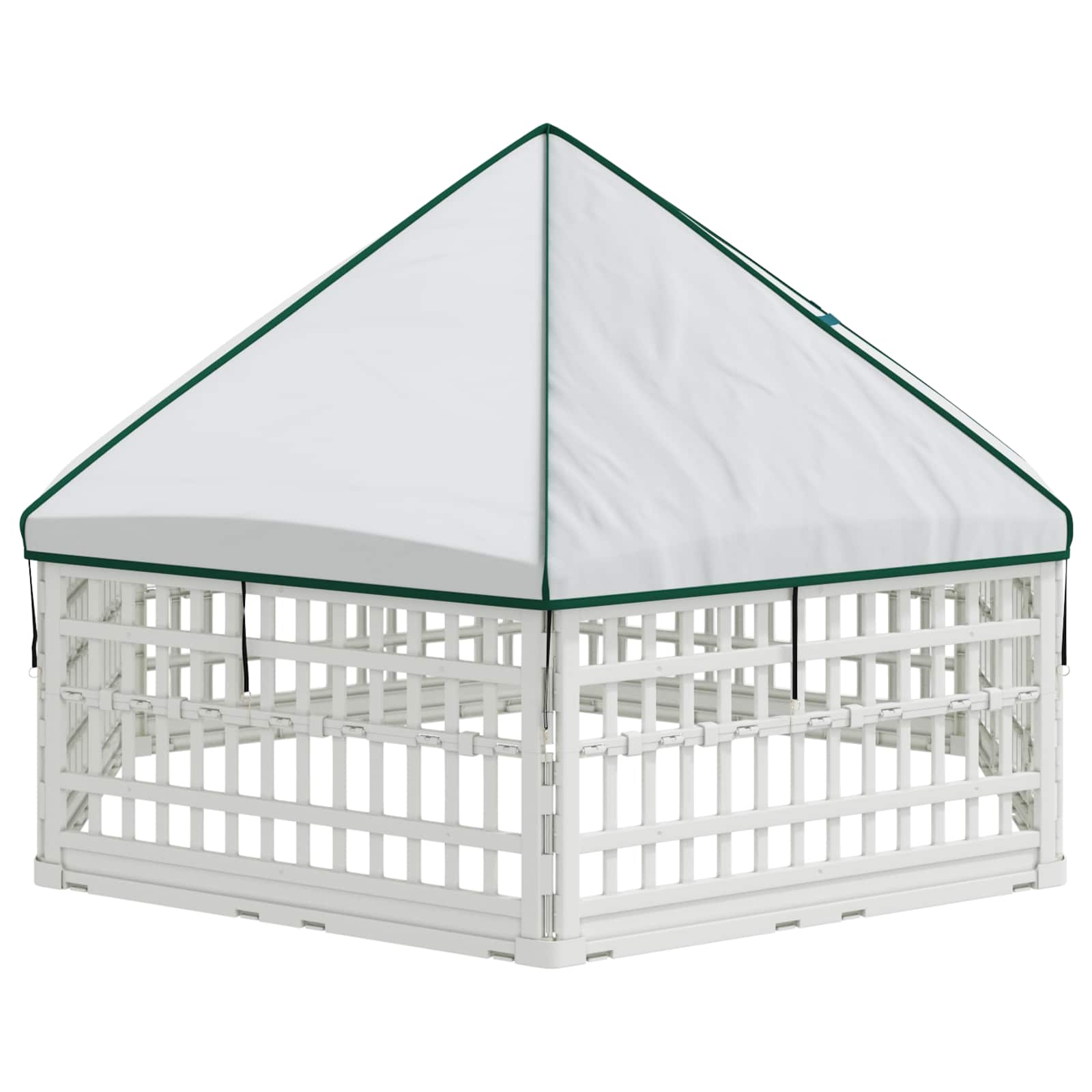 6-Panel-Hundespielplatz 122 x 106,5 x 40 cm Kunststoff Weiß