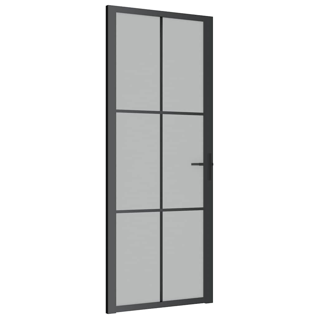 Innentür ESG Glas und Aluminium 76x201,5 cm Schwarz