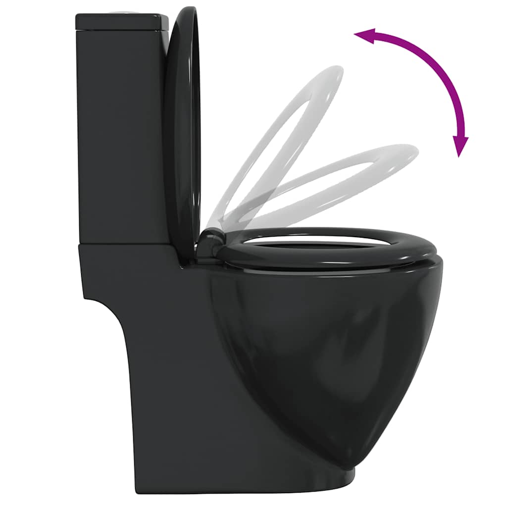 WC Keramik-Toilette Badezimmer Rund Senkrechter Abgang Weiß