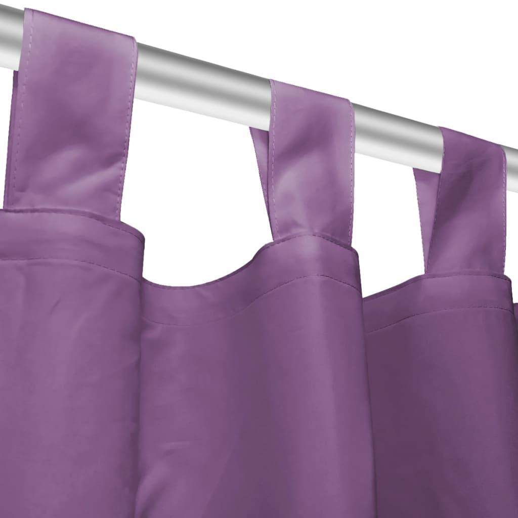 Vorhänge Gardinen aus Satin 2-teilig 140 x 175 cm Schwarz