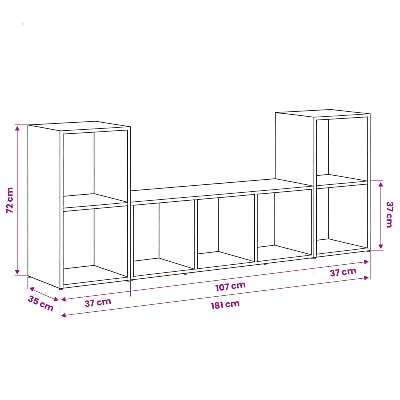 3-tlg. TV-Schrank-Set Weiß Holzwerkstoff