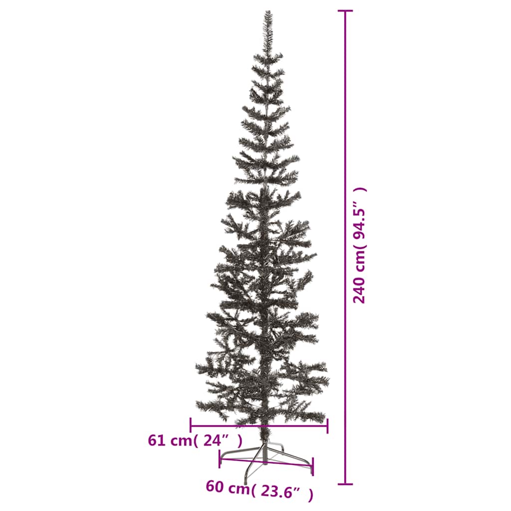 Schlanker Weihnachtsbaum Schwarz 150 cm