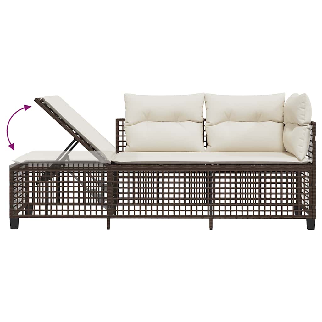 3-tlg. Garten-Ecksofa-Set mit Kissen Schwarz Poly Rattan