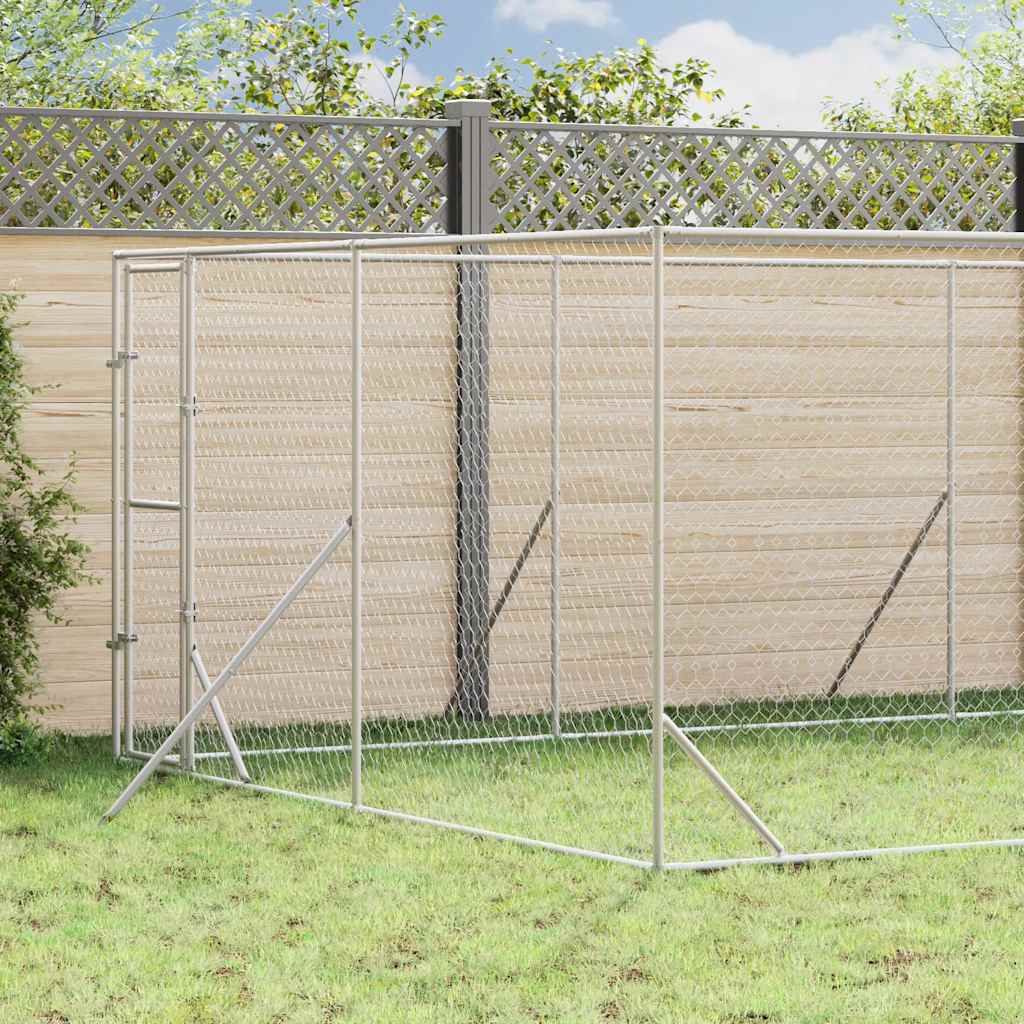 Outdoor-Hundezwinger Silbern 2x2x2 m Verzinkter Stahl