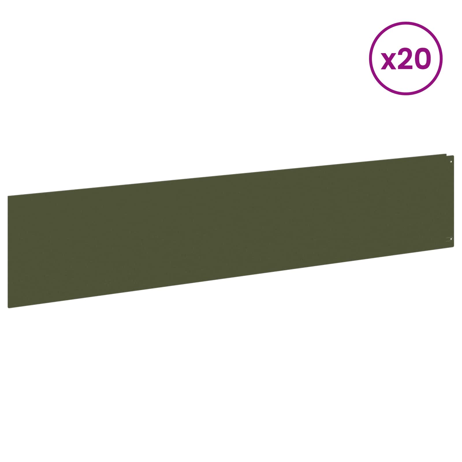 Raseneinfassung 10 pcs 100 x 12 cm Stahl Anthrazit