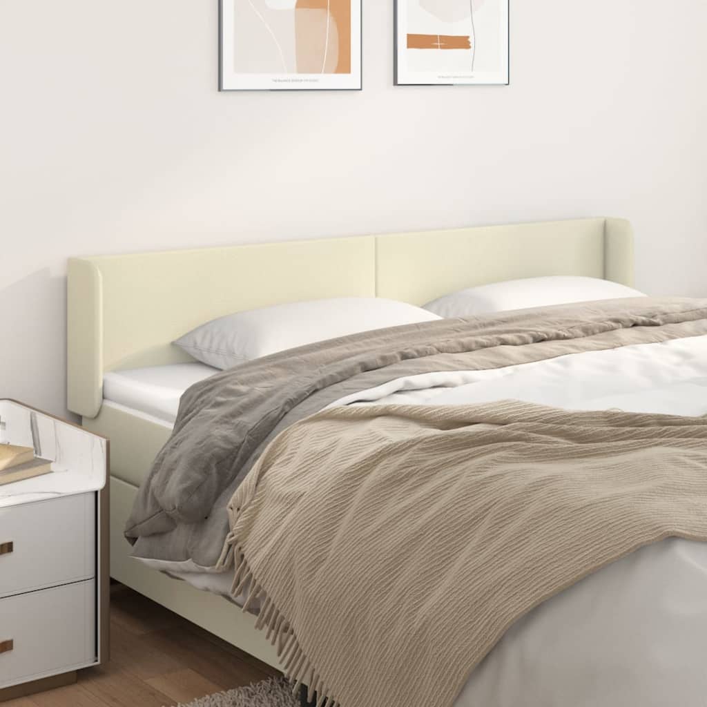 Kopfteil mit Ohren Creme 83x16x78/88 cm Kunstleder