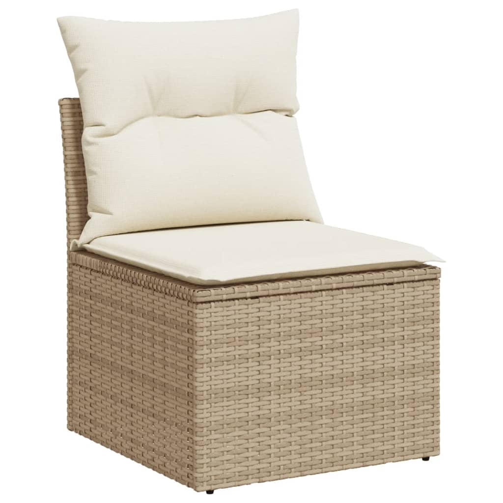 5-tlg. Garten-Sofagarnitur mit Kissen Schwarz Poly Rattan