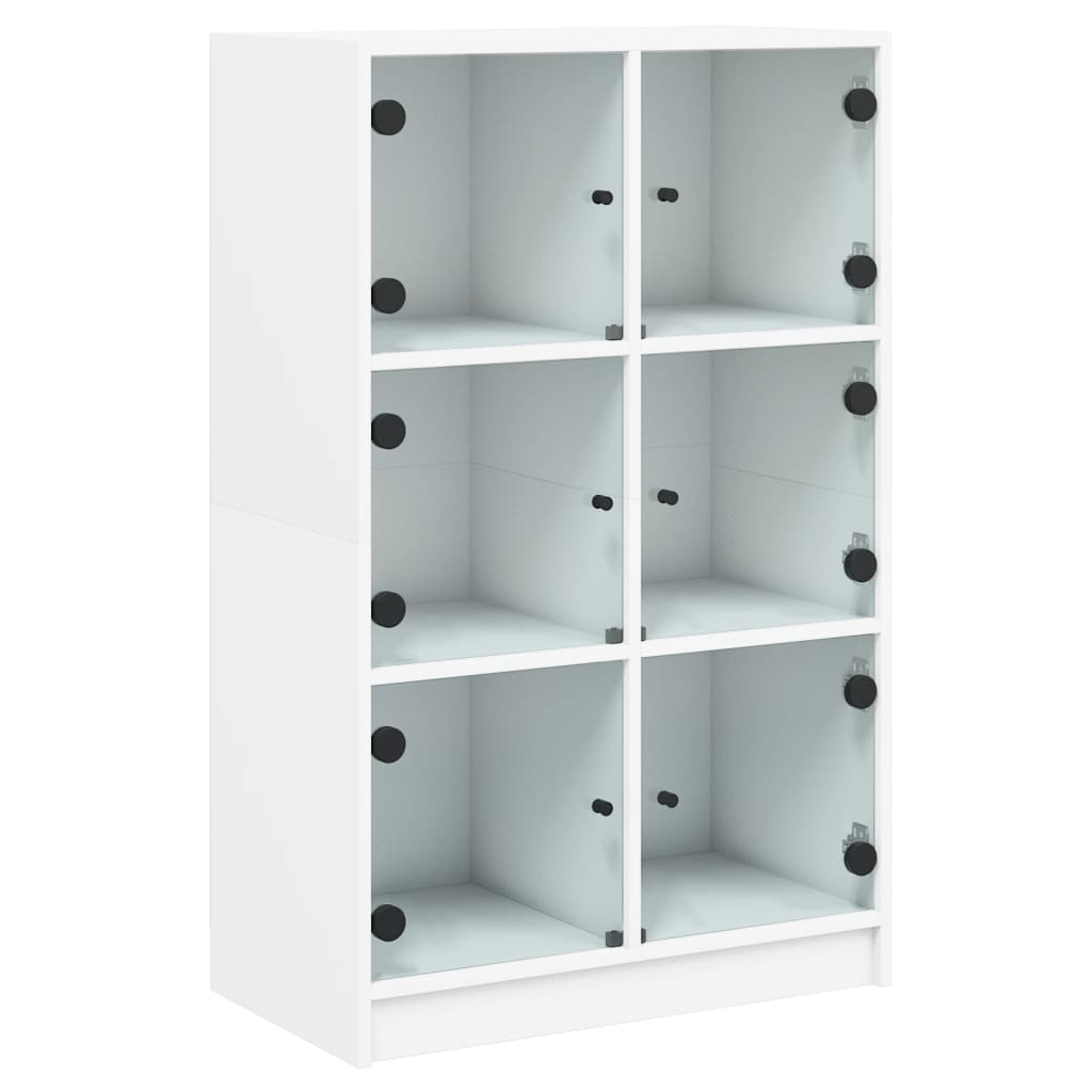 Bücherregal mit Türen Weiß 136x37x109 cm Holzwerkstoff