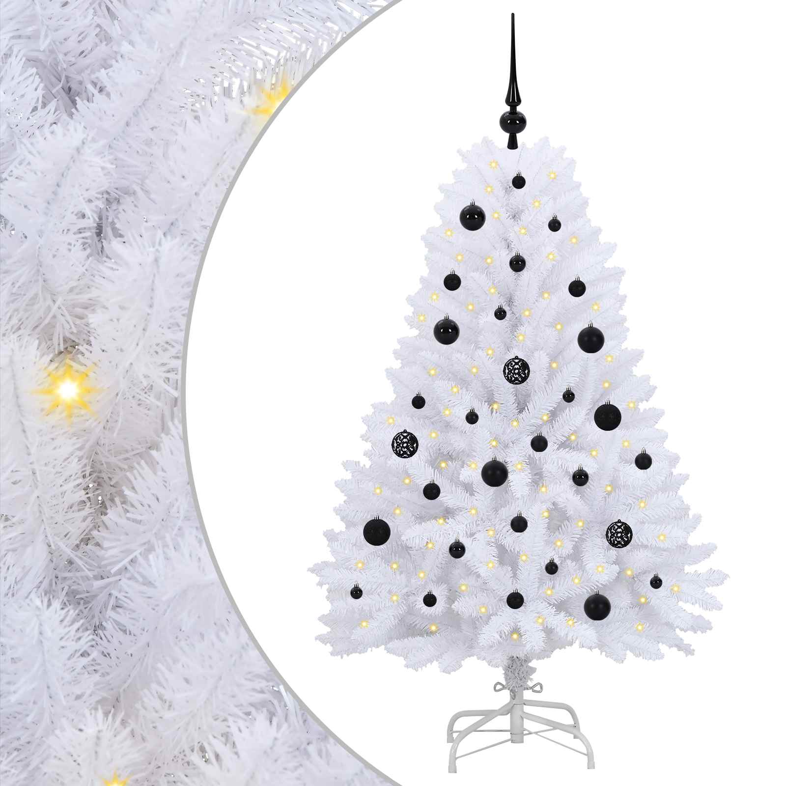 Künstlicher klappbarer Weihnachtsbaum Weiß 120 cm PVC und Stahl
