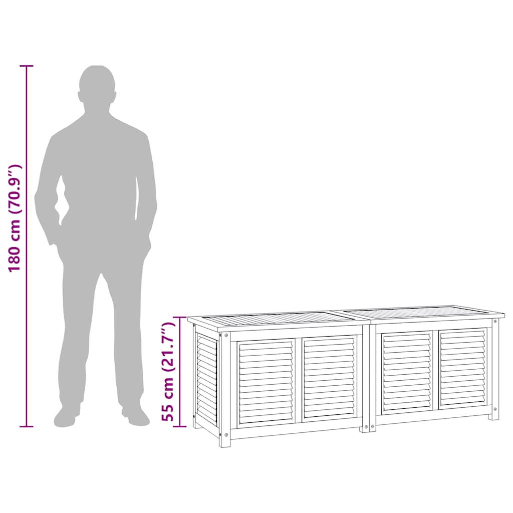 Gartenbox mit Beutel 60x50x58 cm Massivholz Teak