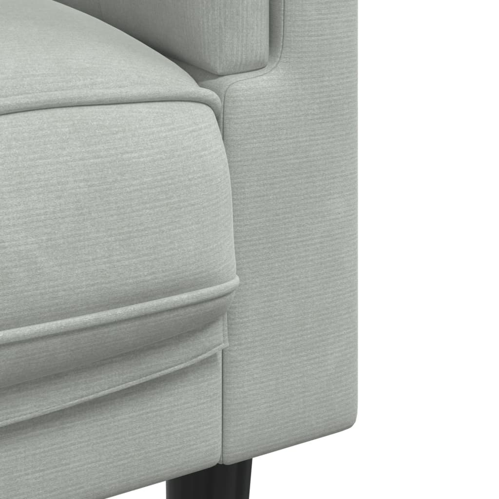 3-tlg. Sofagarnitur mit Kissen Creme Samt