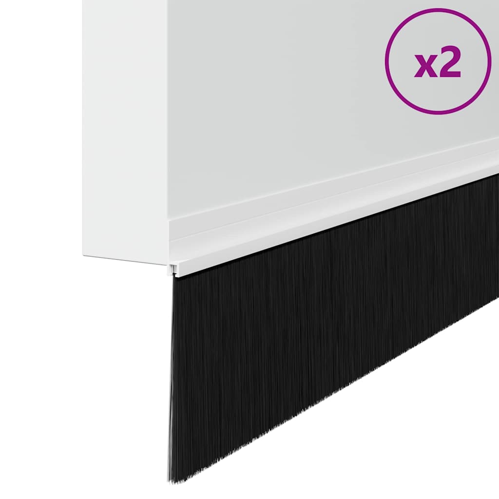 Selbstklebende Türbürstendichtungen 2 pcs Braun 100 cm