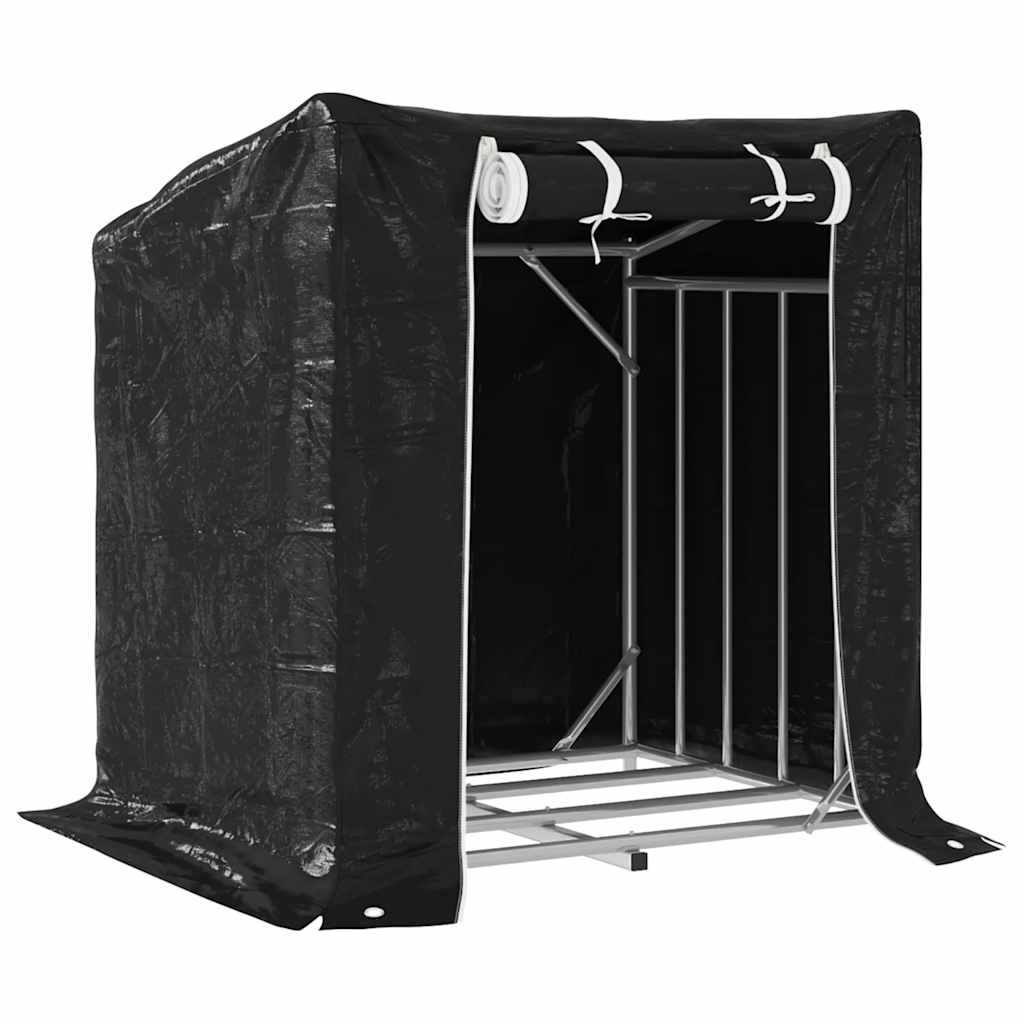 Brennholzregal mit Regenschutz 100,5x40,5x110,5 cm