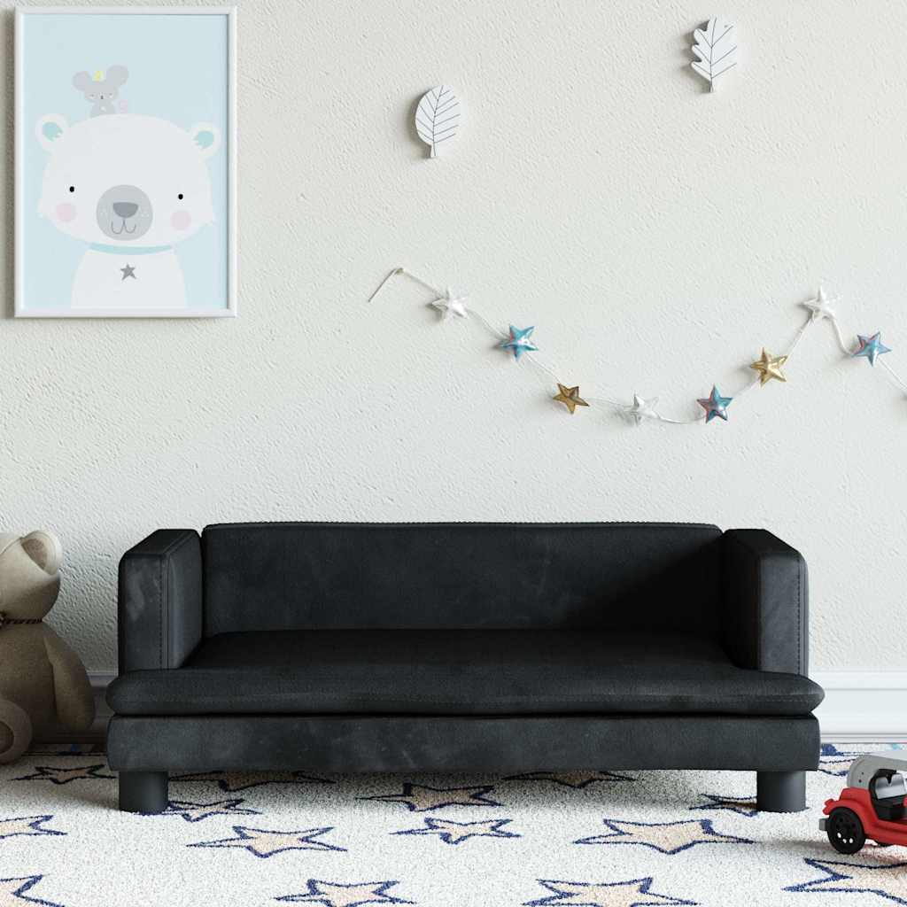 Kindersofa Blau 80x45x30 cm Samt