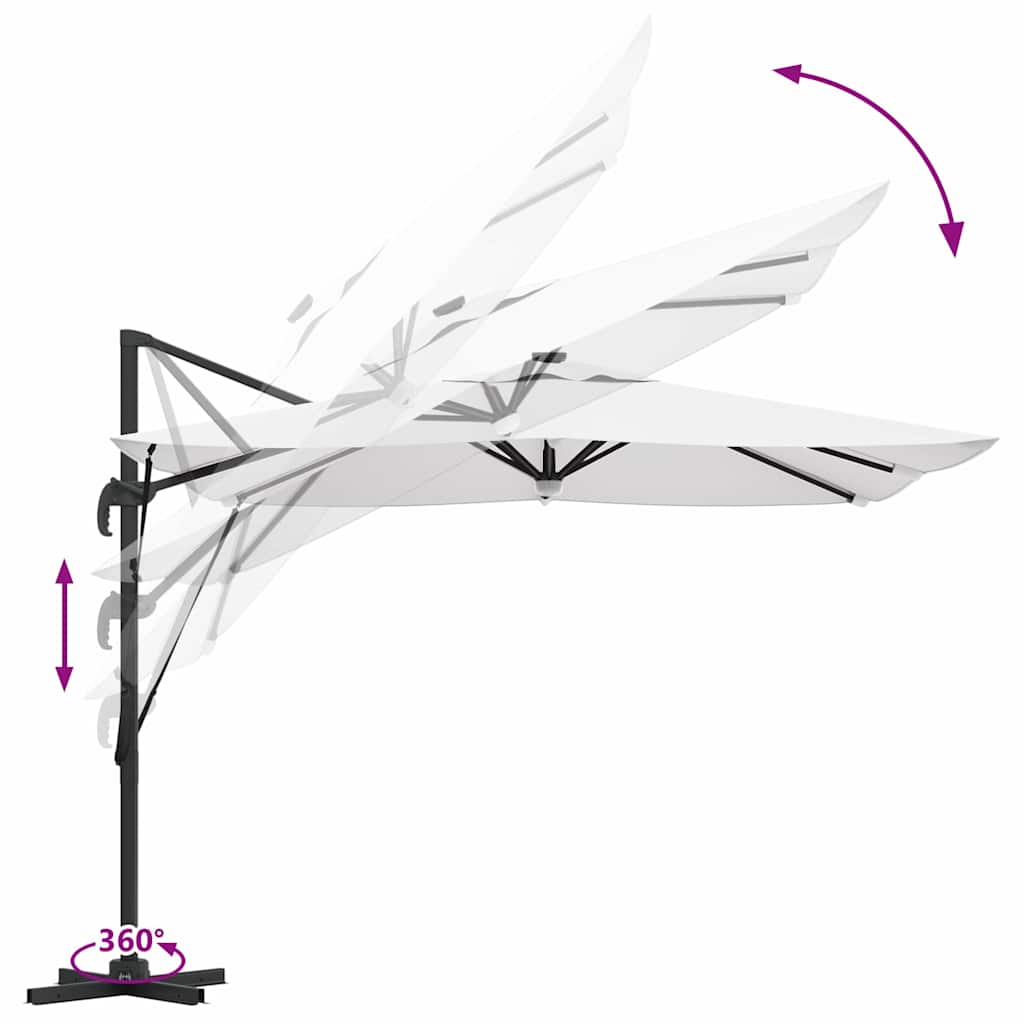 Roma Parasol Beige 286 x 284 x 270 cm Aluminium und Polyester