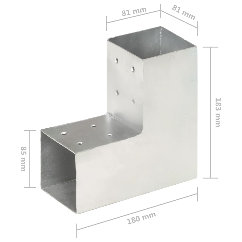 Pfostenverbinder L-Form Verzinktes Metall 71 x 71 mm