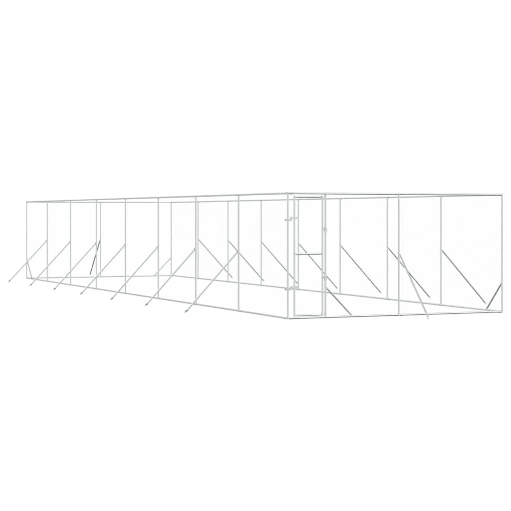 Outdoor-Hundezwinger Silbern 2x2x2 m Verzinkter Stahl